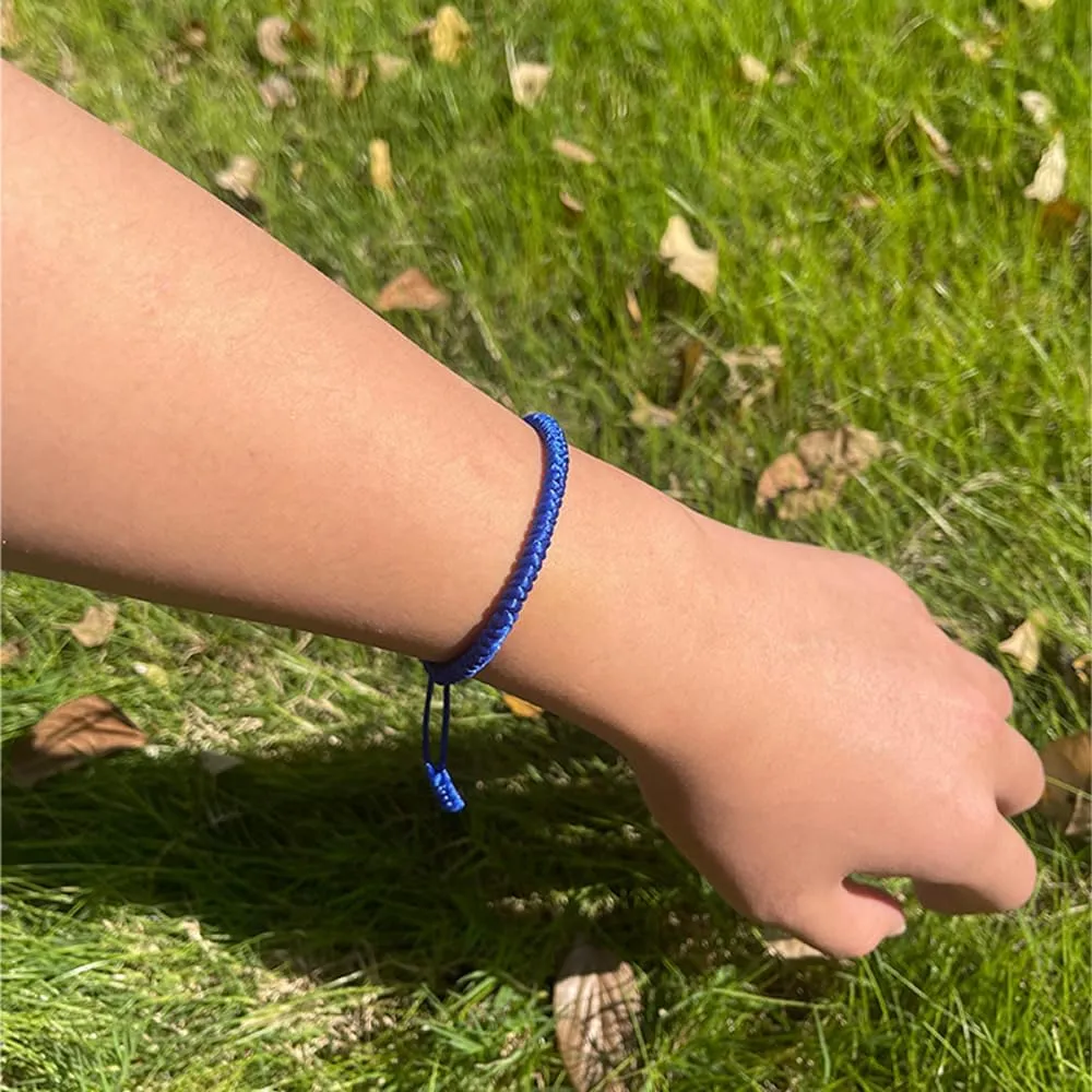 6PCS Blue Friendship Bracelets Bulk Blue Braided Bracelet for Women Men Handmade Adjustable Woven Blue String Bracelet