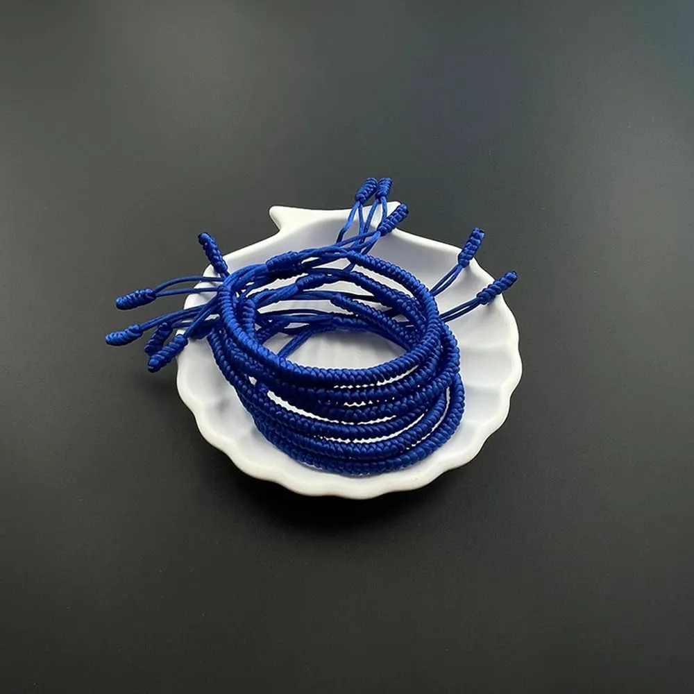 6PCS Blue Friendship Bracelets Bulk Blue Braided Bracelet for Women Men Handmade Adjustable Woven Blue String Bracelet