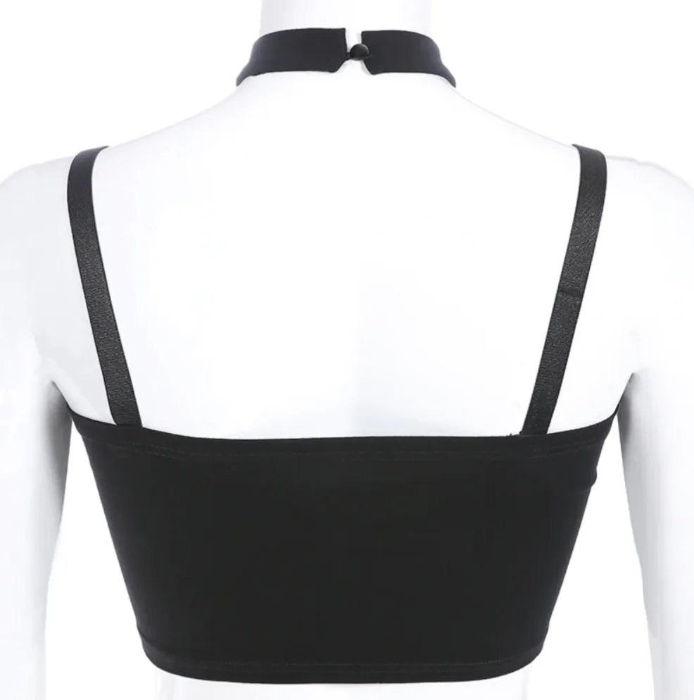 Black Heart Choker Top