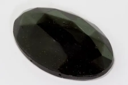 Domed Oval 2 hole, glass. Bohemian.  47x28mm kg of 2. b11-bw-0917