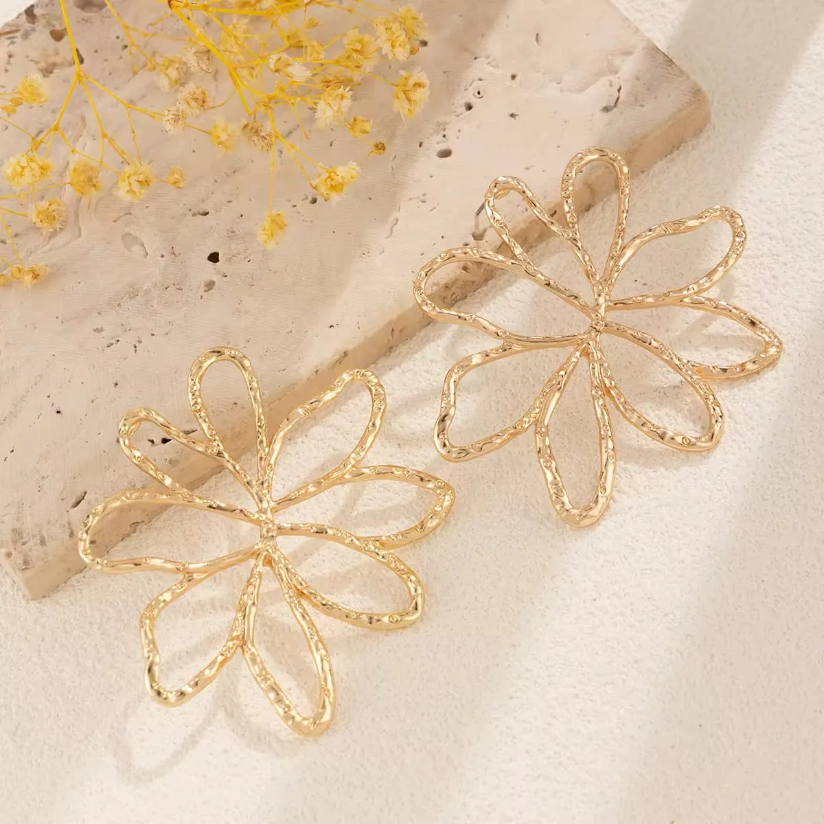 Floral Beauty Exaggerated Big Flower Drop Earrings