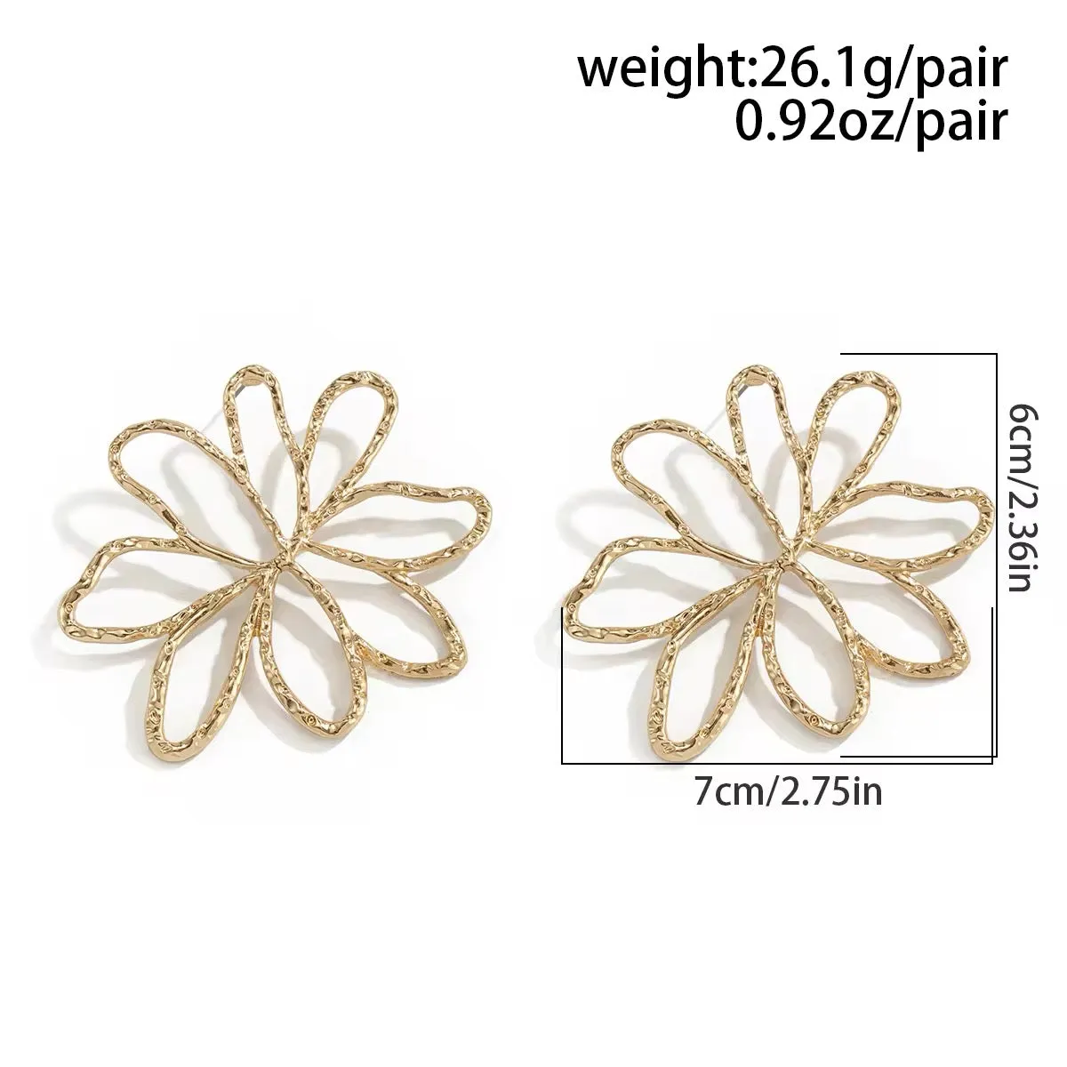 Floral Beauty Exaggerated Big Flower Drop Earrings