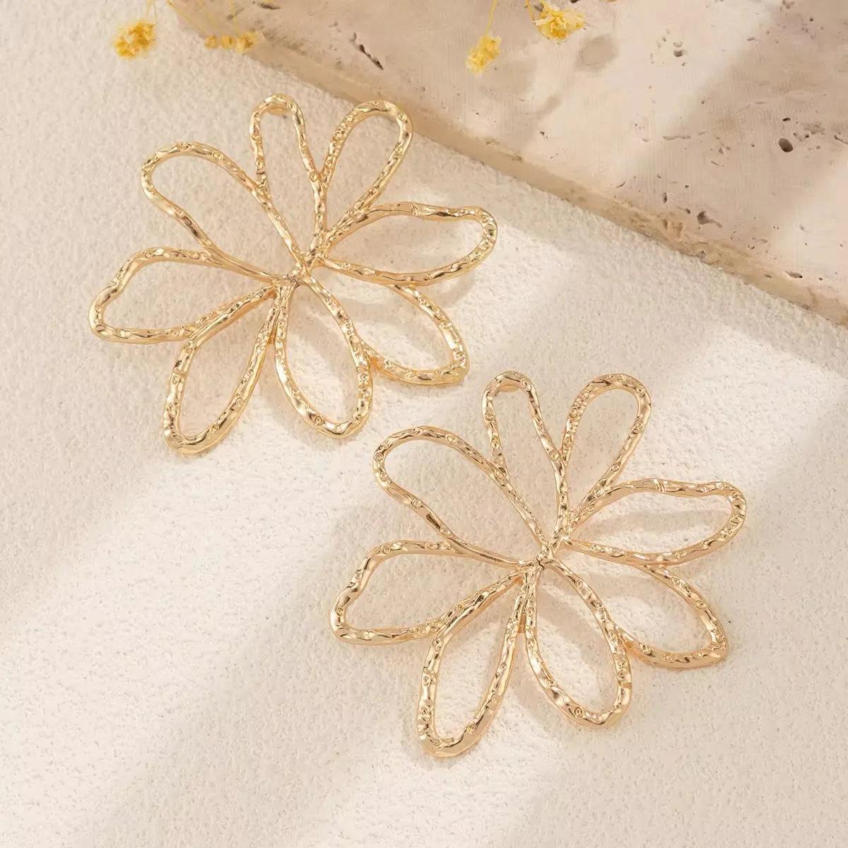 Floral Beauty Exaggerated Big Flower Drop Earrings