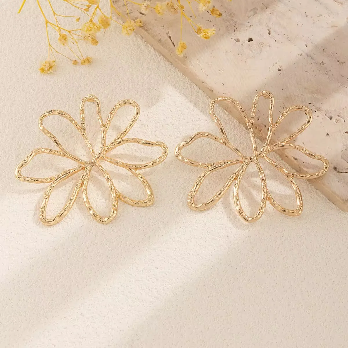 Floral Beauty Exaggerated Big Flower Drop Earrings