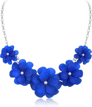 Flyonce Flower Collar Necklace, Floral Flowers Statement Summer Beach Chokers Necklaces for Women