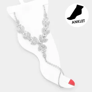 iLLASPARKZ Crystal Rhinestone Anklet with Toe Ring Foot Chain