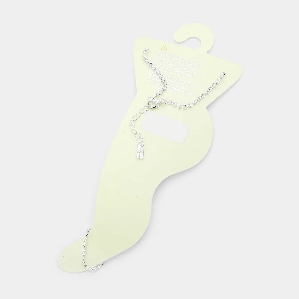 iLLASPARKZ Crystal Rhinestone Anklet with Toe Ring Foot Chain