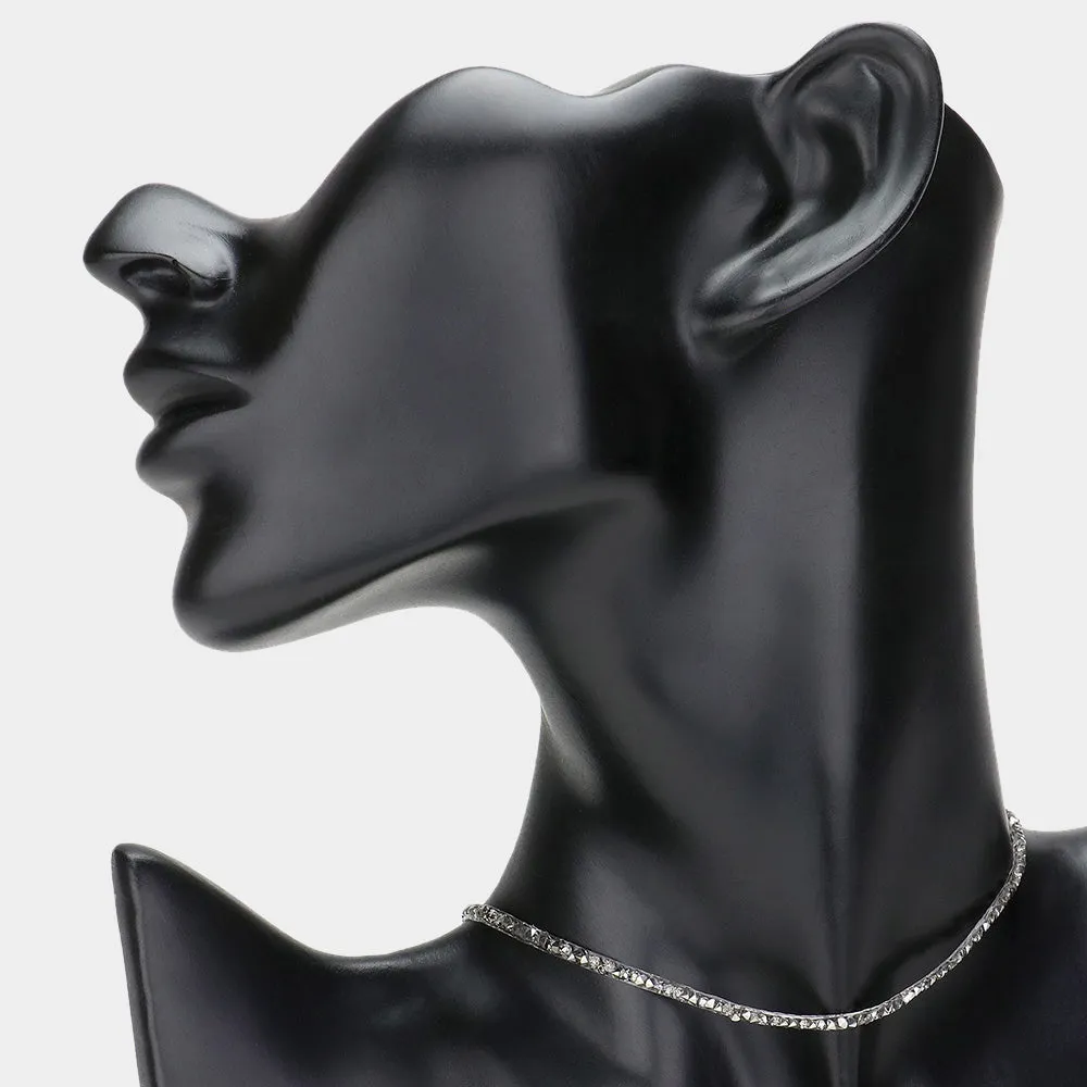 iLLASPARKZ Faceted Stone Jelly Strap Choker Necklace