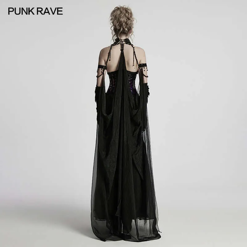 Punk Rave Dark Night Vampire Cloak in Black