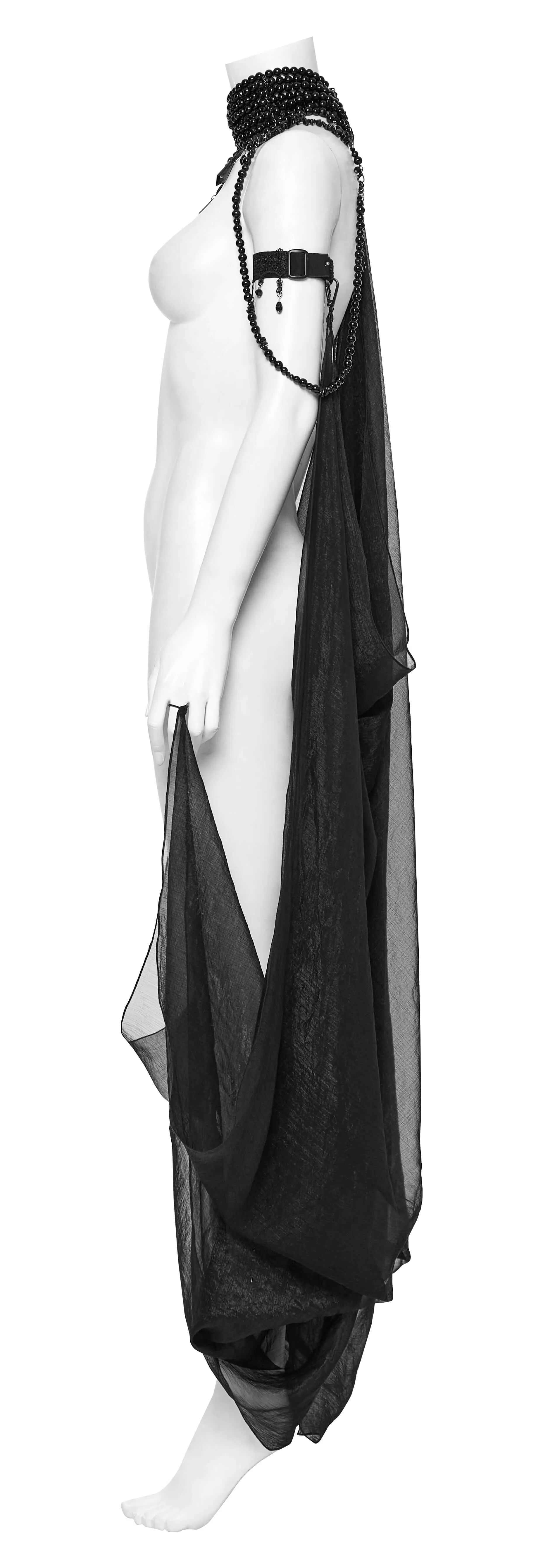 Punk Rave Dark Night Vampire Cloak in Black