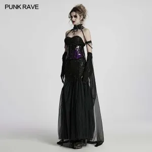 Punk Rave Dark Night Vampire Cloak in Black