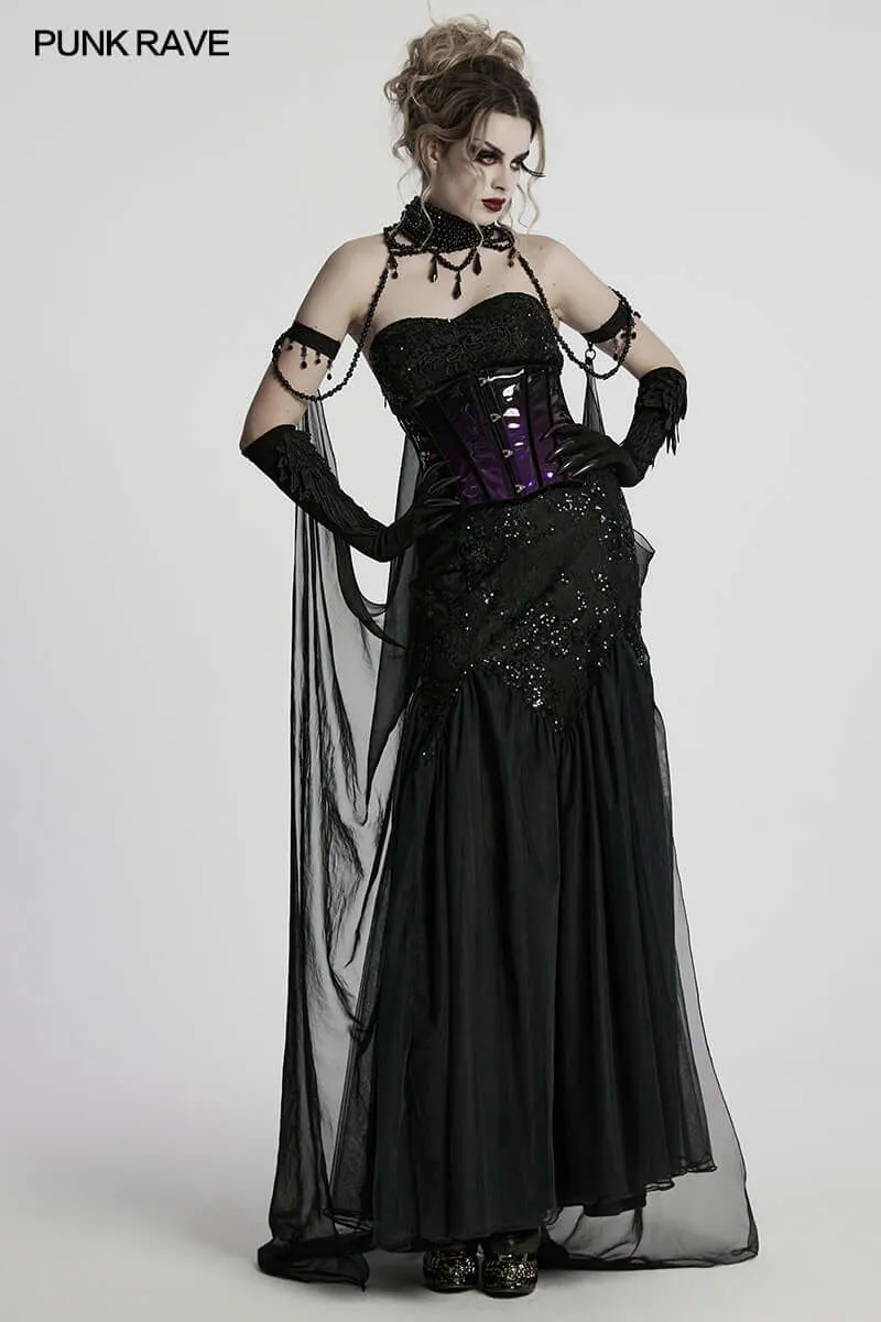 Punk Rave Dark Night Vampire Cloak in Black