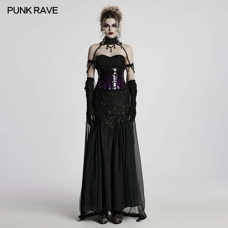 Punk Rave Dark Night Vampire Cloak in Black