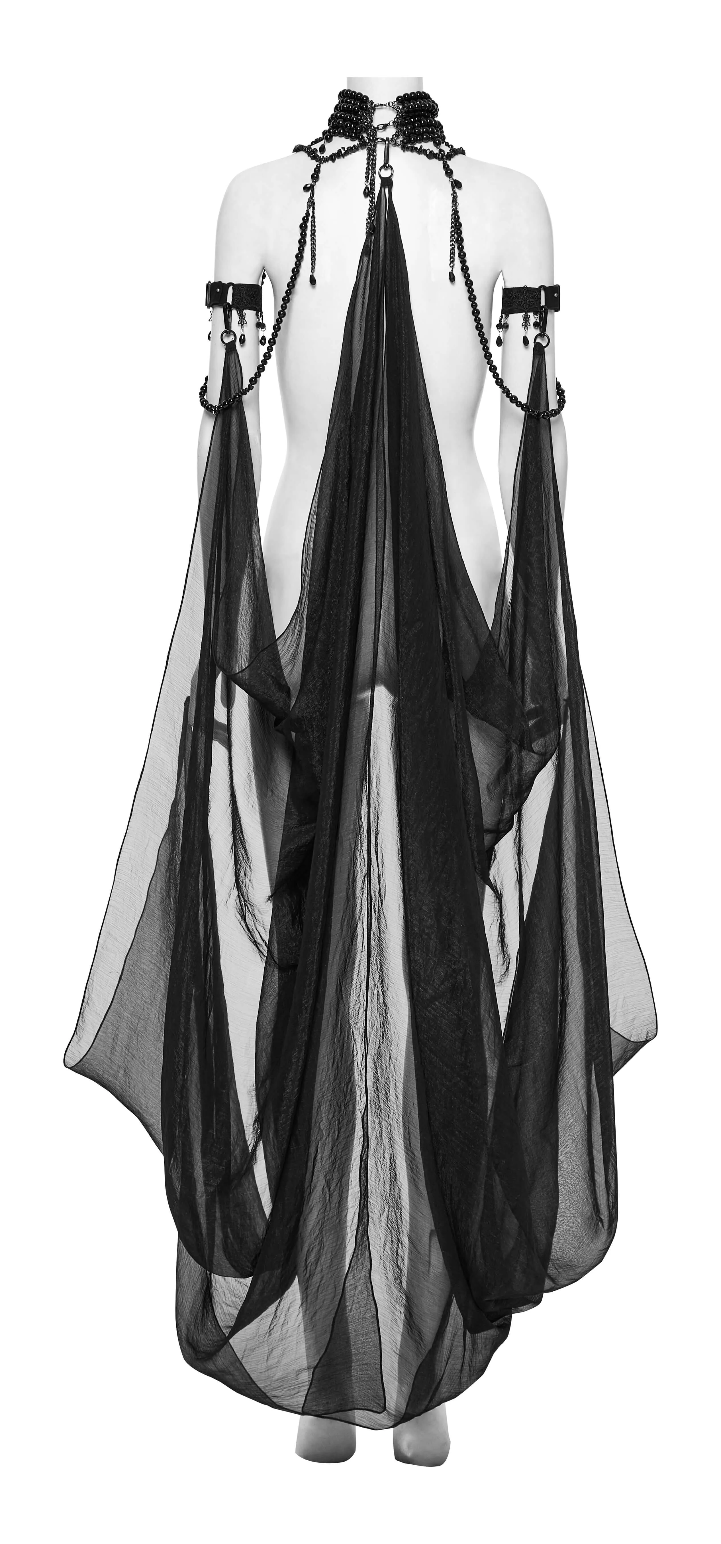 Punk Rave Dark Night Vampire Cloak in Black
