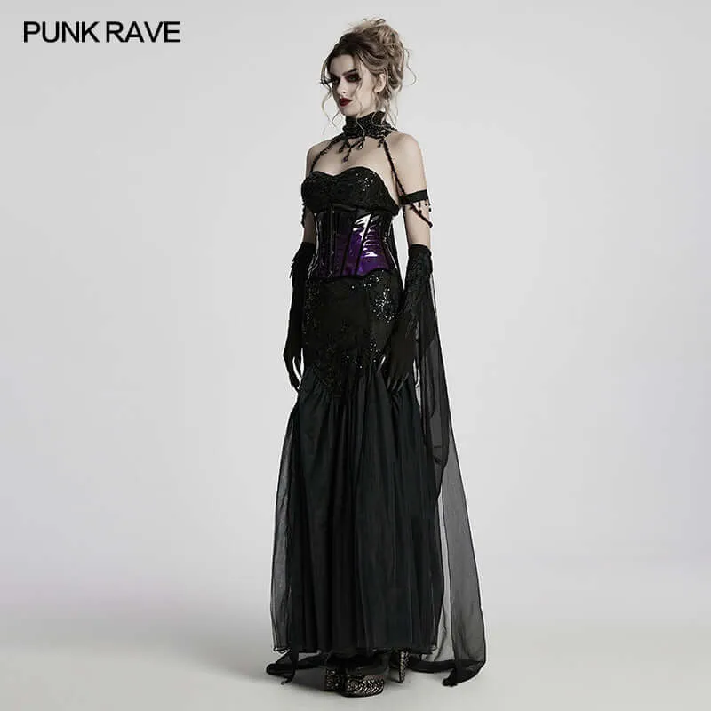 Punk Rave Dark Night Vampire Cloak in Black